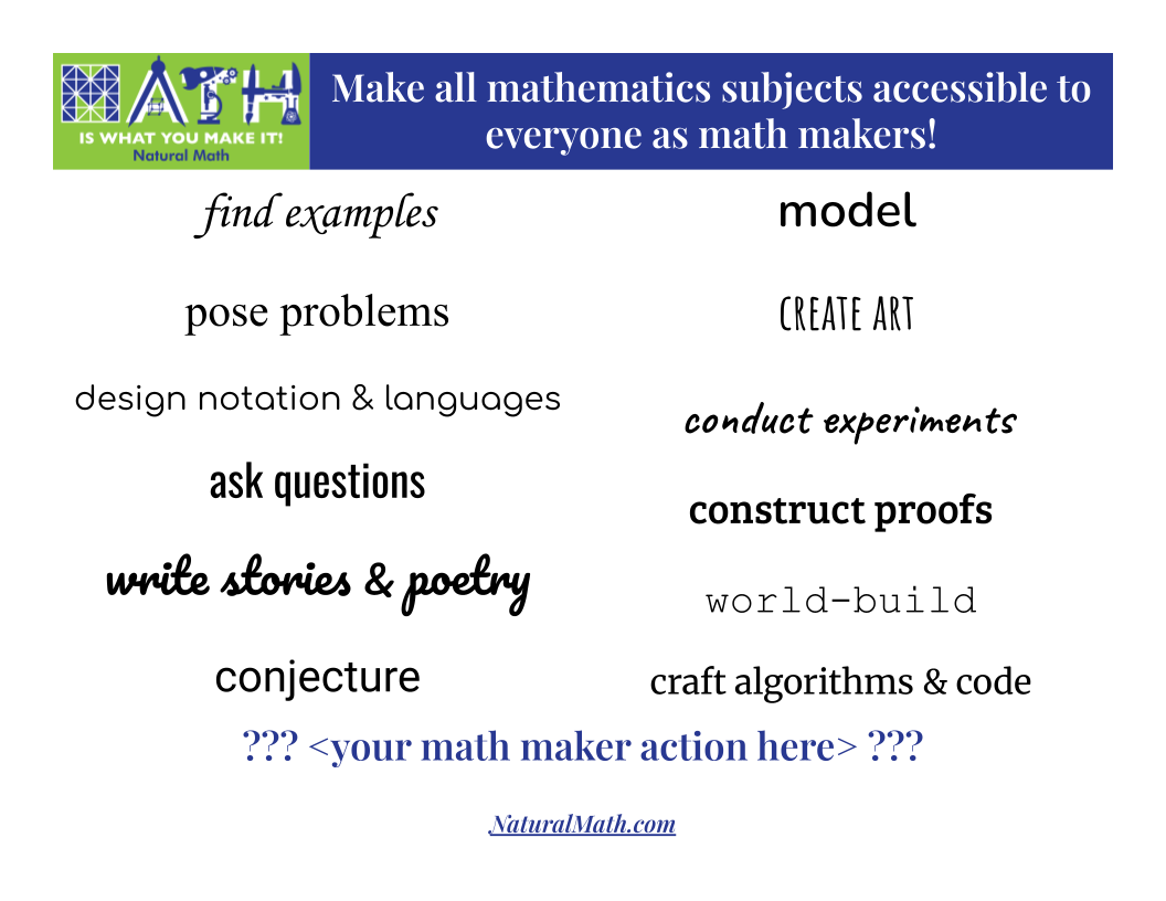 Mathematics Subjects with and for Math Makers - page 2